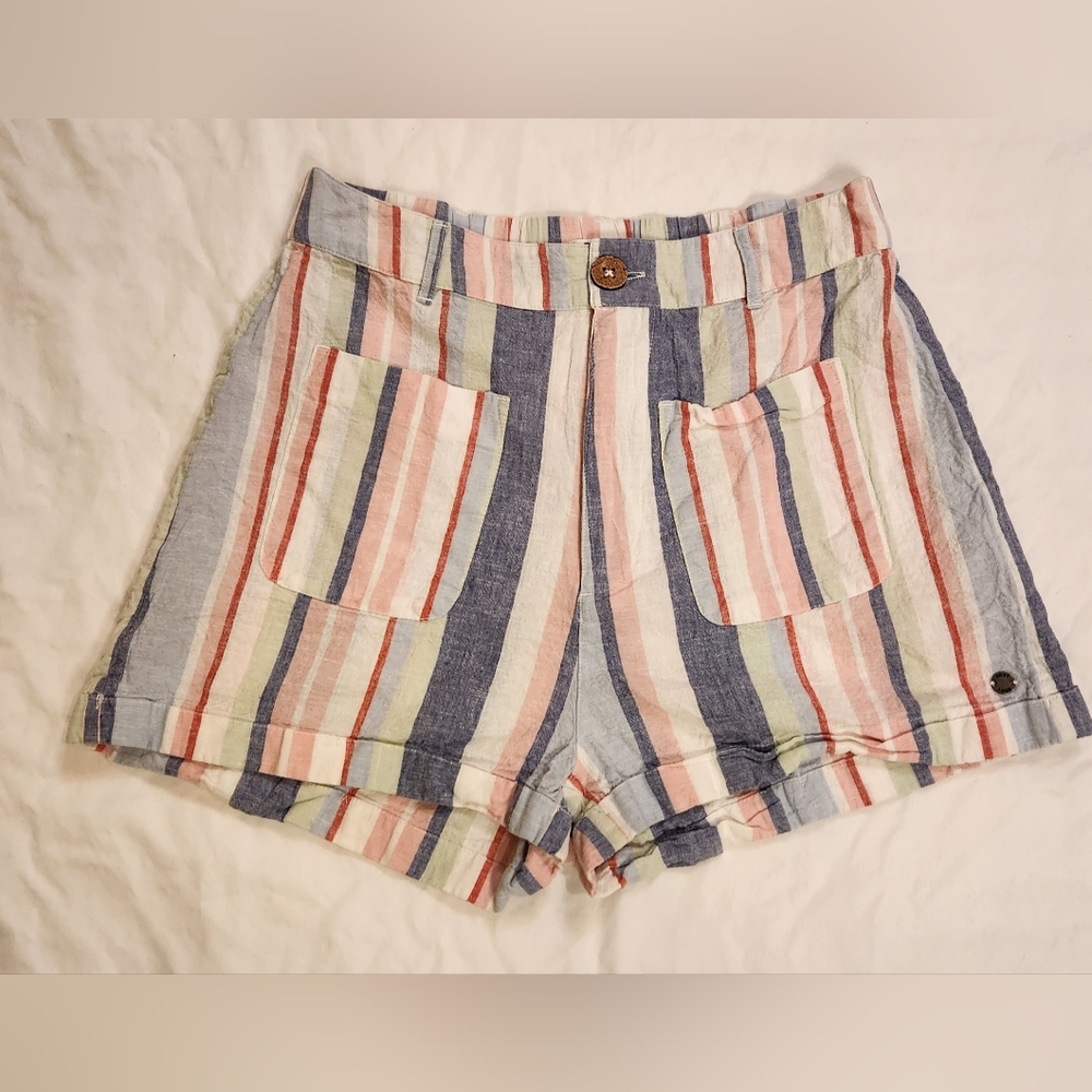 Roxy Better Chance straight fit striped‎ shorts  size small